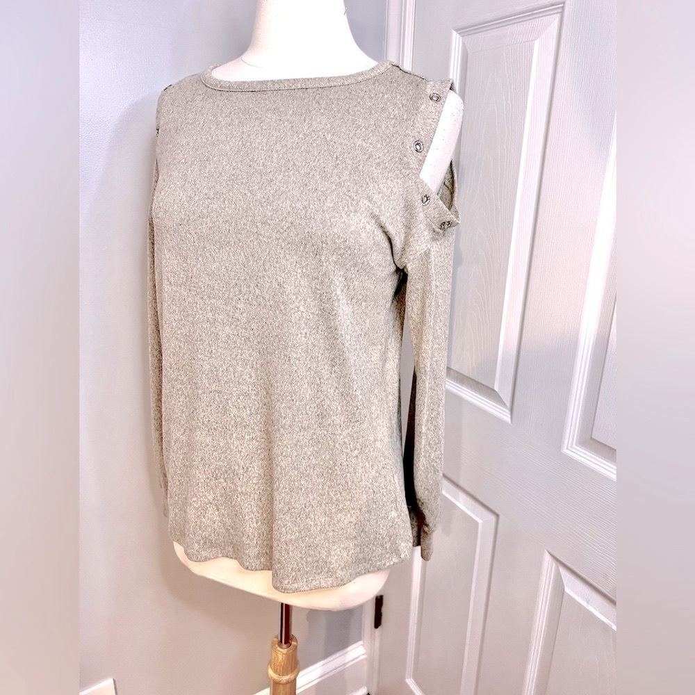 Cold Shoulder Studded Sweater